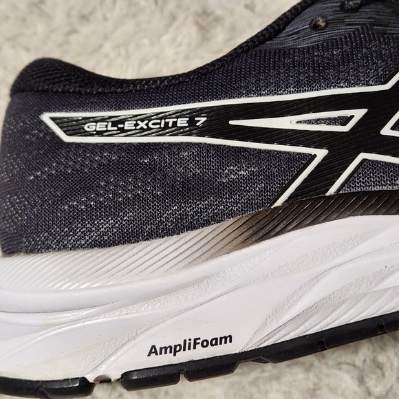 Asics Womens Sz 11  Gel-Excite 7 Amplifoam Running Shoes Black Athletic Sneakers - Picture 5 of 7